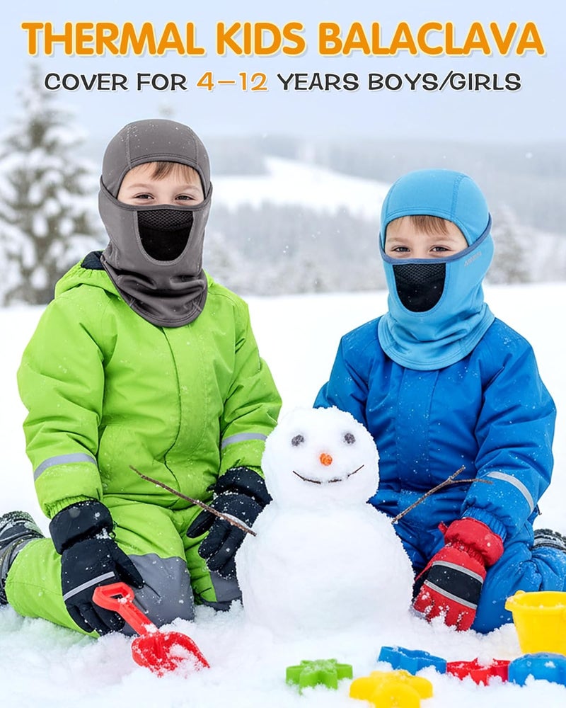 AOPREL Kids Balaclava Ski Mask with Breathable Holes, Windproof Fleece Full Face Mask for Cold Weather Boys Girls - Image 5